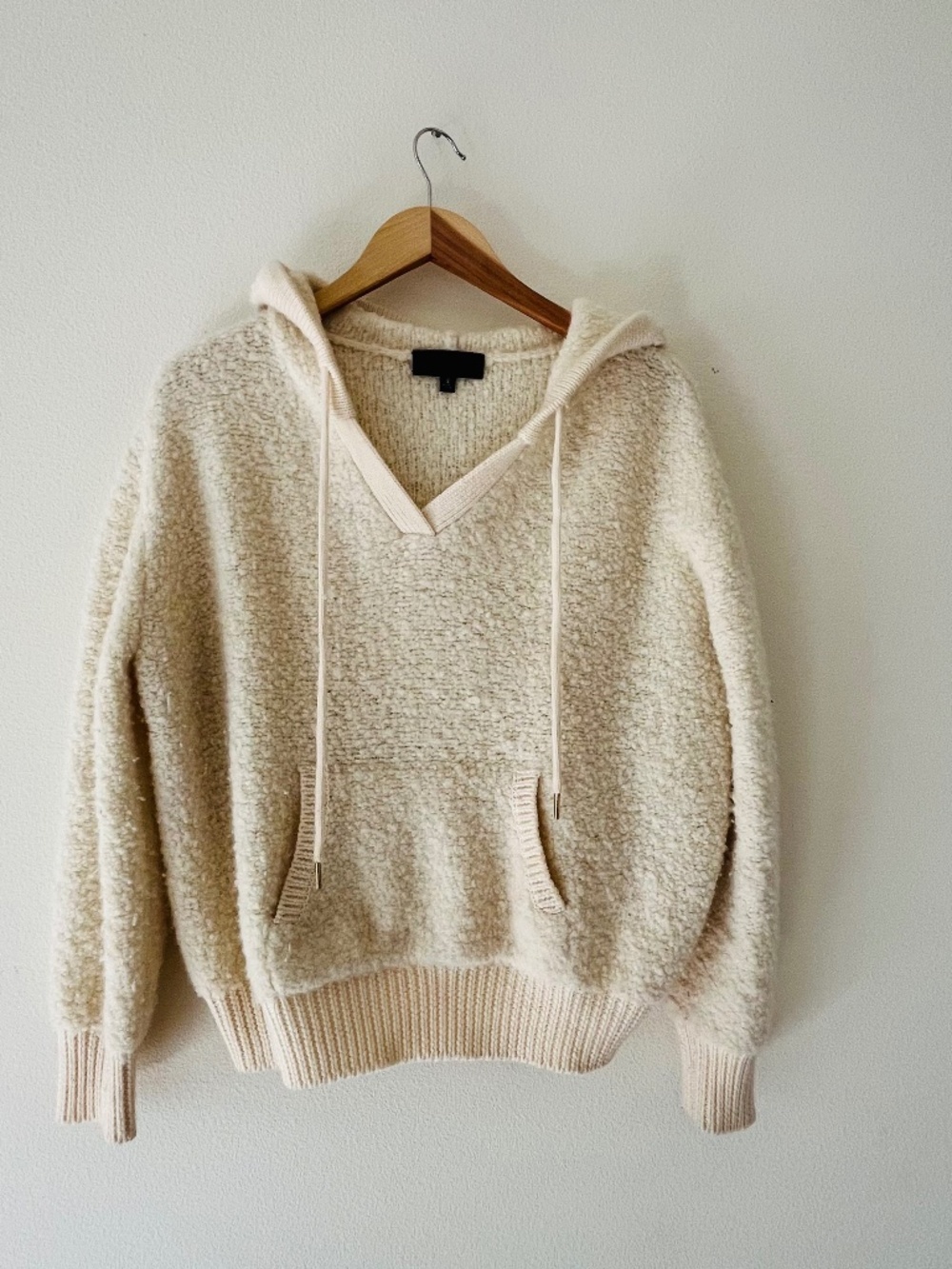 Nili Lotan Wool Pullover Hoodie, Size S